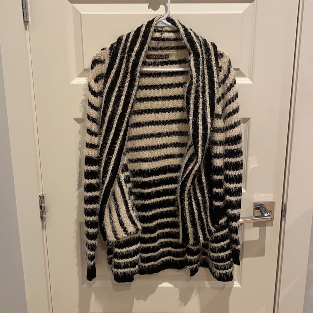 Warm, cozy, fuzzy, super soft, cardigan wrap sweater.
